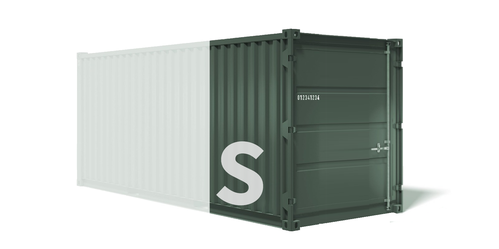 Lagercontainer S - Lagerfläche: 3,50 m2 / 8,58 m3