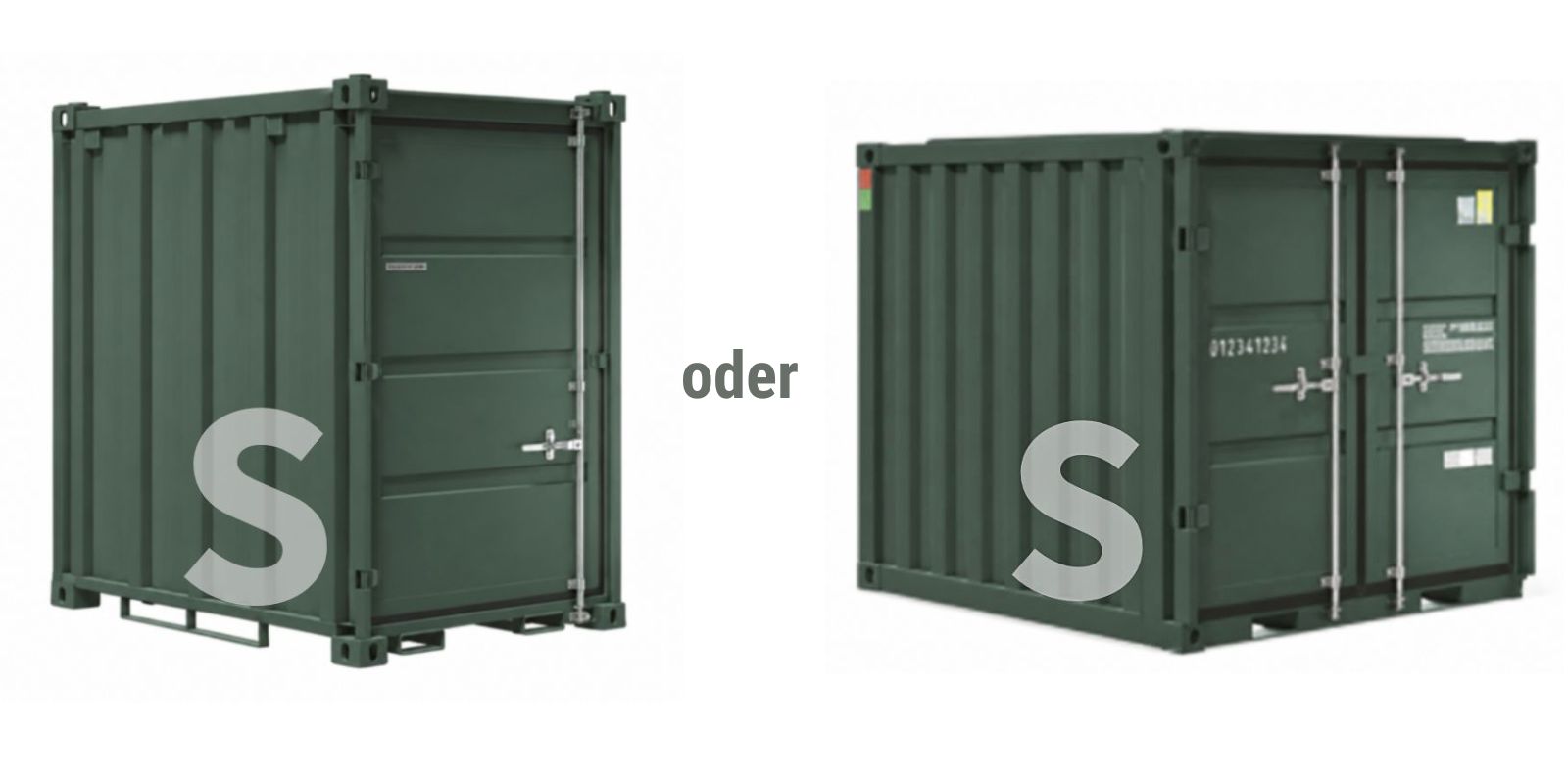 Lagercontainer S - Lagerfläche: 3,52 m² / 8,61 m³ oder 3,90 m² / 7,45 m³